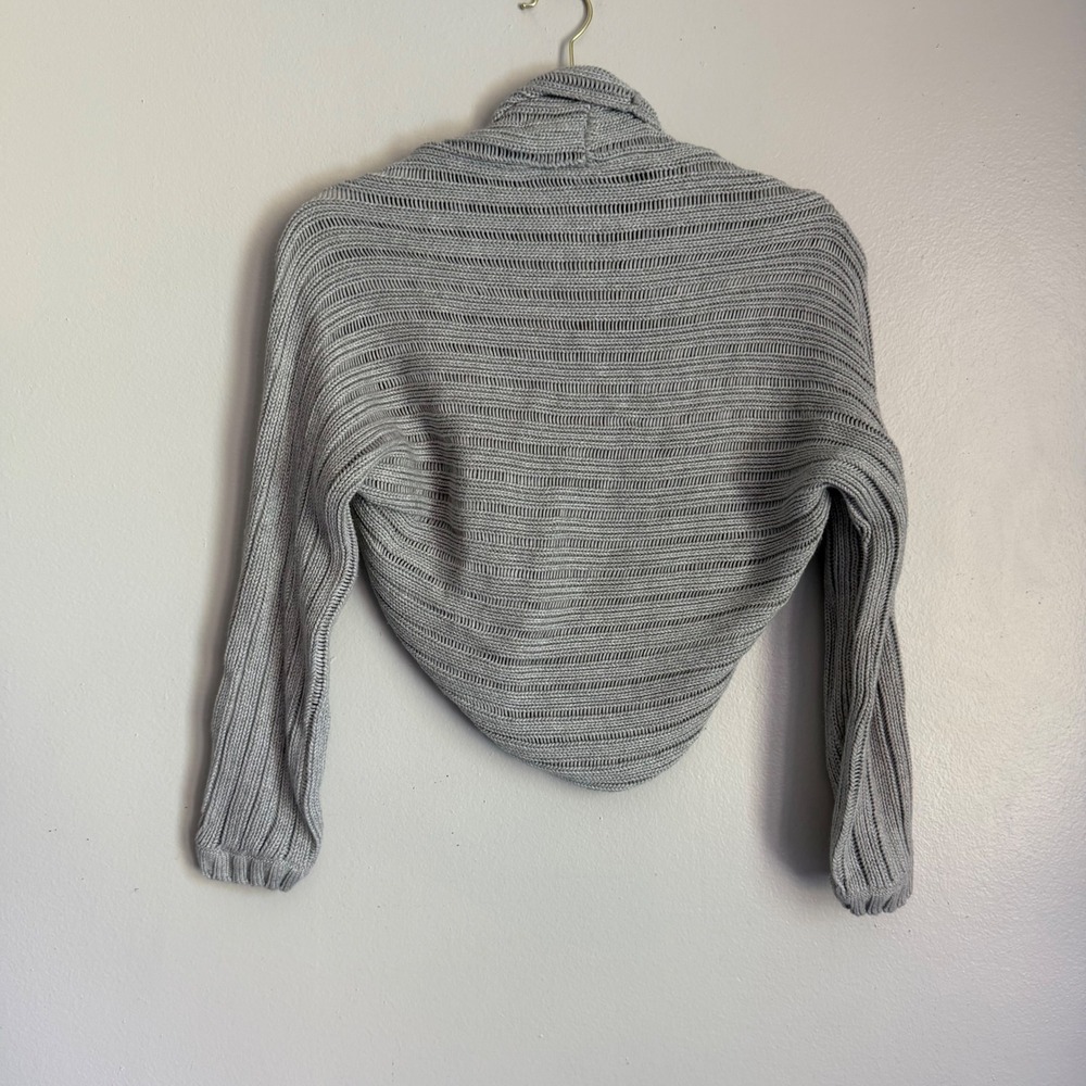 Y2K Armani Exchange Gray Knit Shrug Cocoon Cardigan Sweater XS/S Lyocell Cotton - Picture 3 of 3